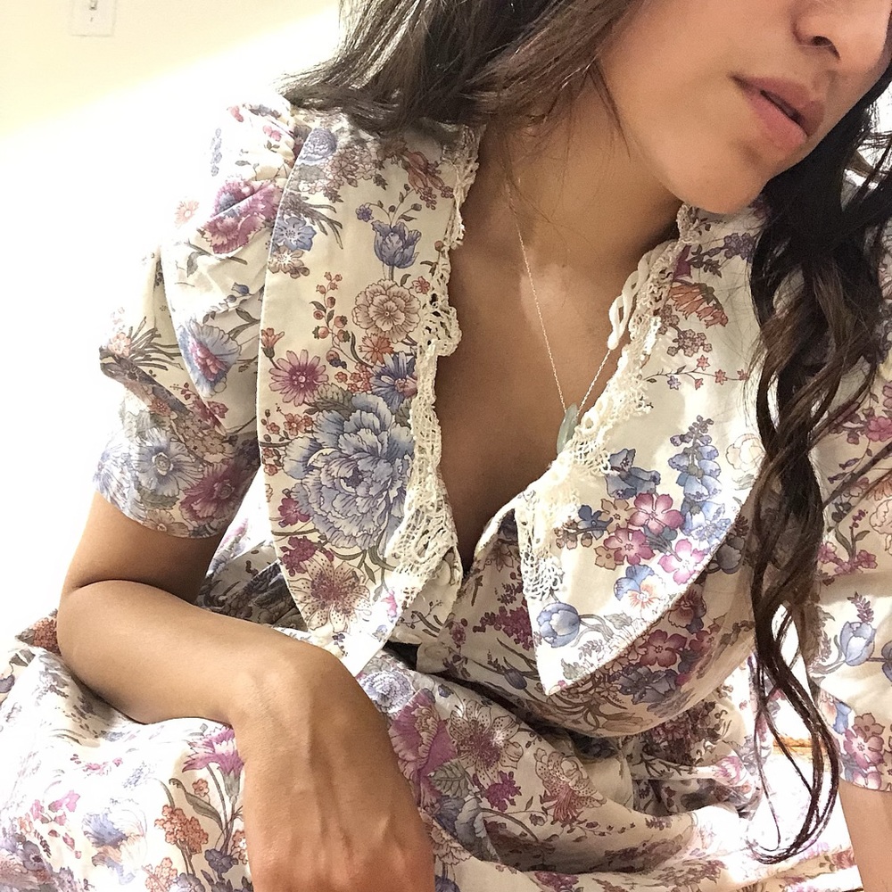 Vintage Floral Summer Midi Dress